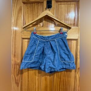 Young Girls Bonpoint Denim Blue Trouser Shorts Size 12